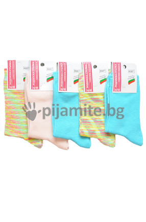 Дамски памучни чорапи - 36/40 - 5бр./пакет